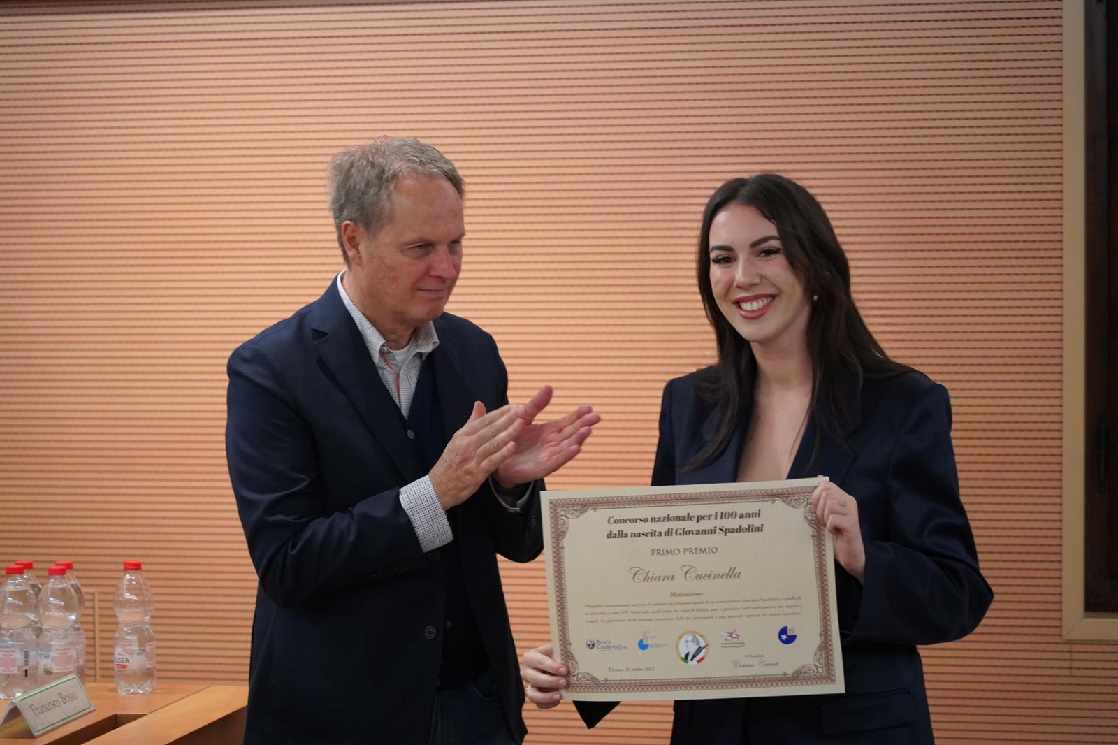 La marchigiana Chiara Cucinella vince il Premio “Giovanni Spadolini giornalista e politico”

